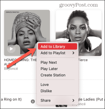 Apple Music добавить в библиотеку