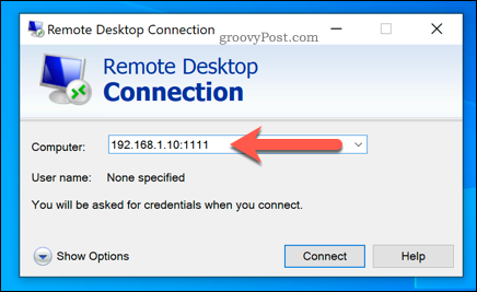 Установка подключения к удаленному рабочему столу Windows с помощью настраиваемого порта RDP