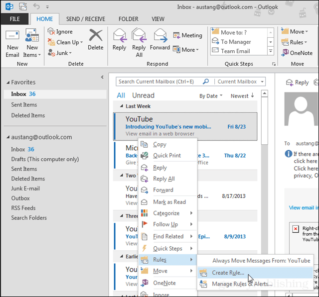 Установка настраиваемых мелодий и уведомлений для Outlook, когда контакт отправляет вам электронное письмо