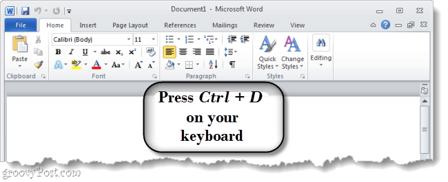 Нажмите Ctrl D на клавиатуре, чтобы открыть диалоговое окно параметров шрифта