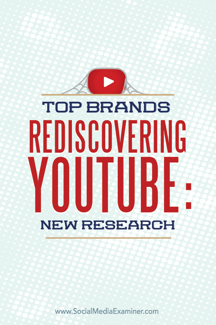 исследования показывают, что ведущие бренды заново открывают для себя YouTube