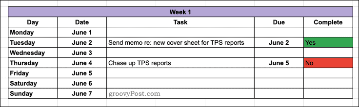 Готовый календарь в Google Sheets