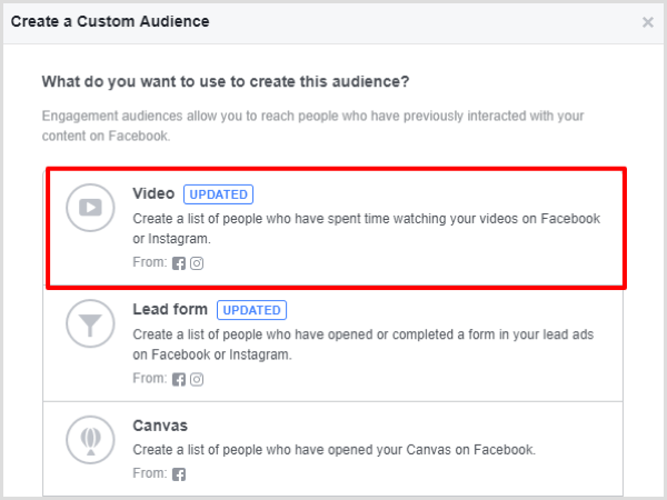 Выберите вариант взаимодействия с видео для своей аудитории Facebook.