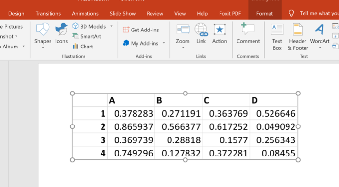 Данные Excel как объект в PowerPoint