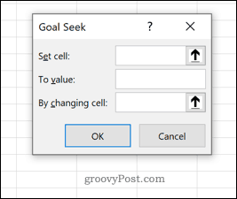 Окно поиска цели в Excel