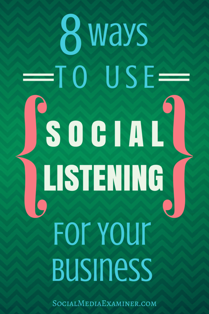 8 способов использования социального прослушивания для вашего бизнеса: специалист по социальным медиа