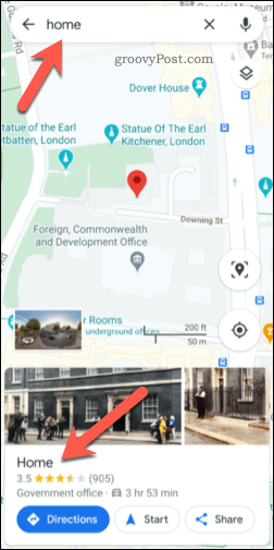 Сохраненный адрес Google Maps