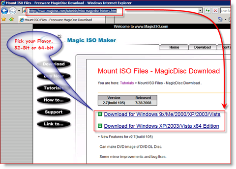 MagicISO x86 и x64 Ссылка для скачивания для Windows Server 2008
