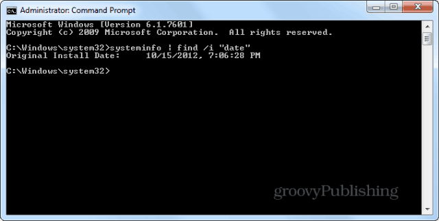 Дата установки Windows cmd подскажите systemminfo введите