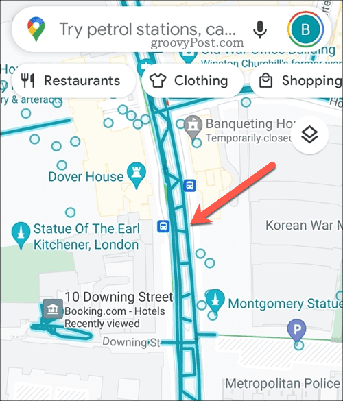 Выберите путь просмотра улиц Google Maps