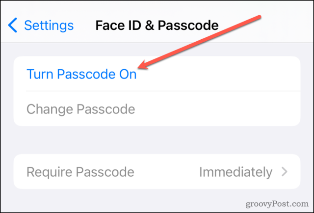 iOS 17 Включите пароль