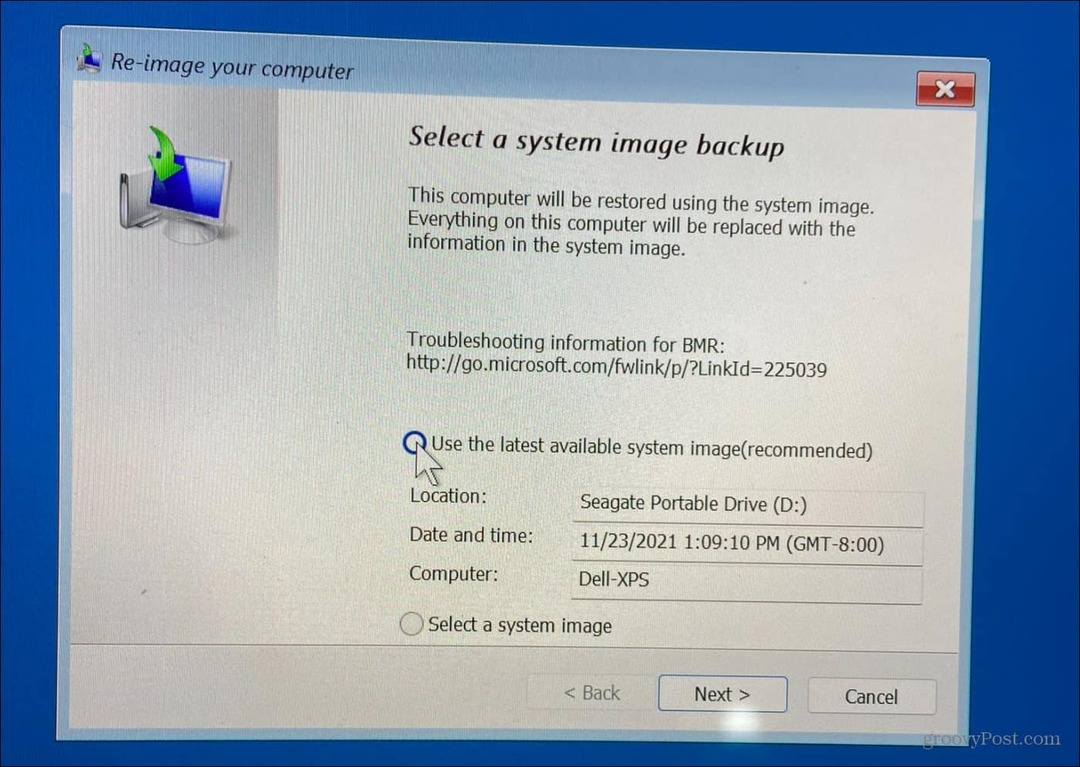 Как восстановить Windows 11 с помощью резервной копии образа системы