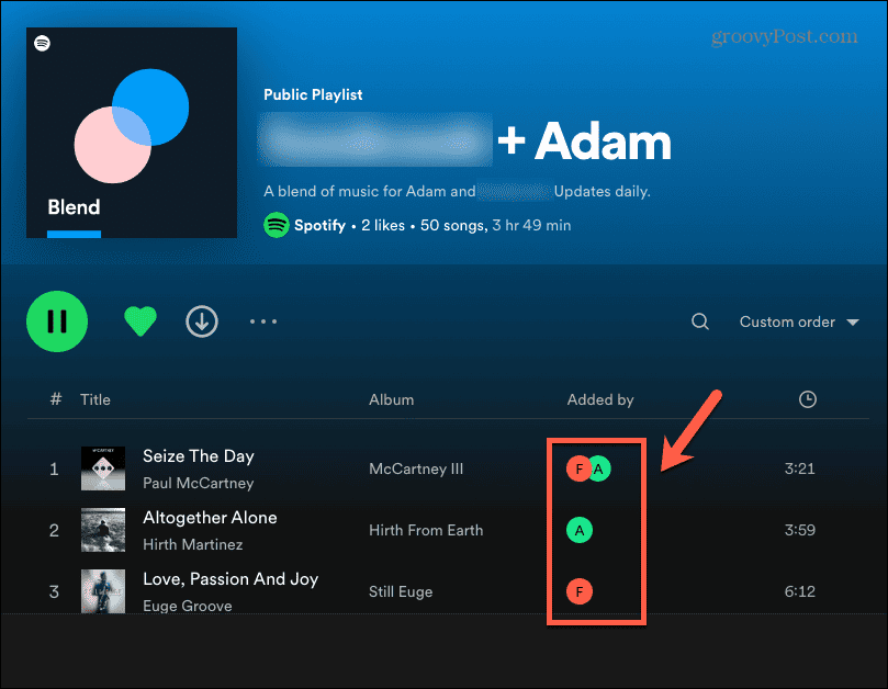 смешанные песни Spotify