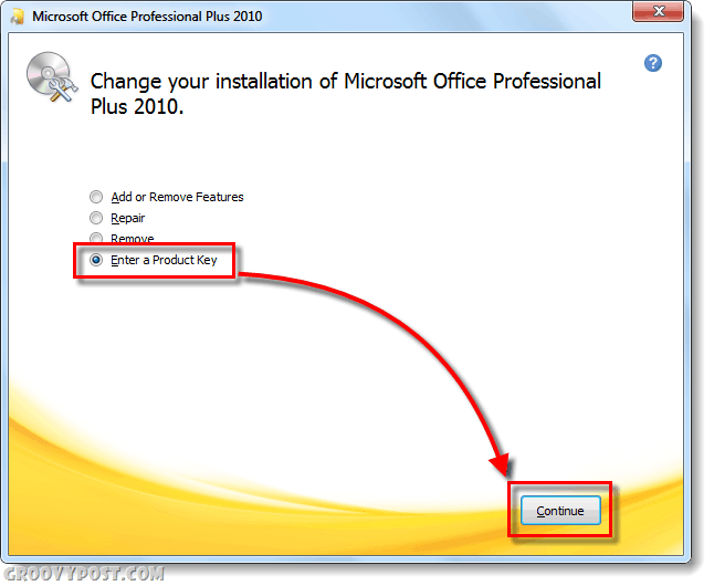 Office 2010 изменить экран ключа продукта