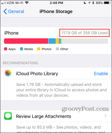 Разгрузить неиспользуемые приложения, не входящие в настройки iPhone Storage