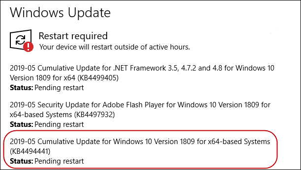 Windows 10 1809, май, вторник