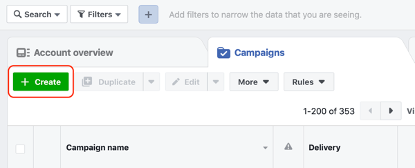 Как настроить таргетинг на горячих лидов с помощью рекламы в Facebook Messenger, шаг 1, создать кампанию в Ads Manager