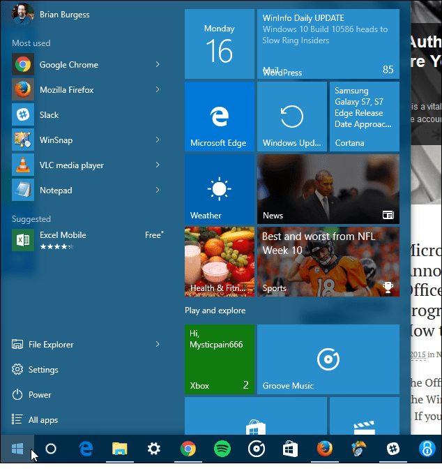 Windows 10 Совет. Отображение четвертой колонки плиток в начале