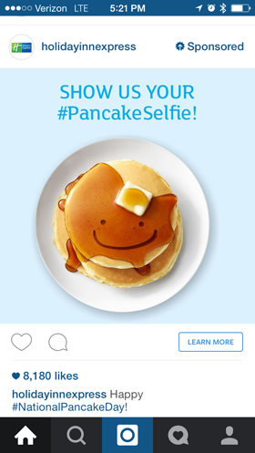Holidayinnexpess instagram реклама с текстом в изображении