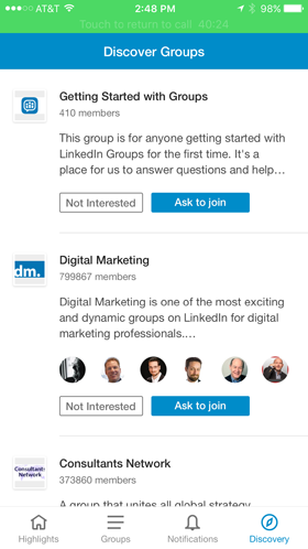 linkedin group Discover приложение