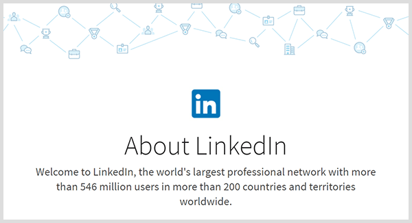 Статистика LinkedIn отмечает, что у платформы миллионы участников и глобальный охват.