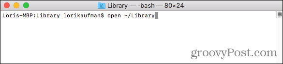 Откройте папку «Библиотека» в Finder из терминала на Mac