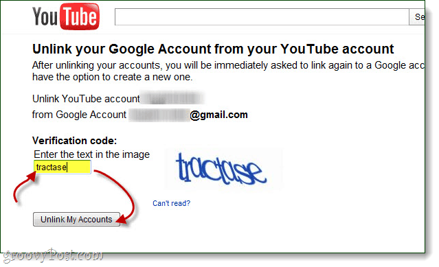 подтвердите, что хотите отменить связь между аккаунтами Google и YouTube