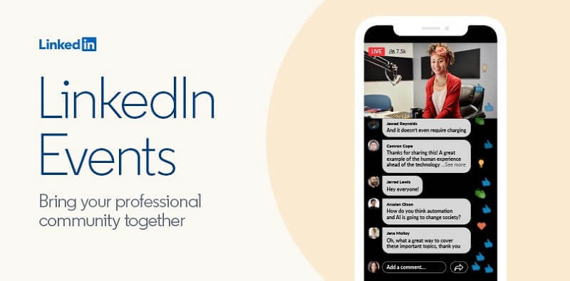 Новый инструмент LinkedIn Virtual Events, который позволяет людям создавать и транслировать видеособытия через свою платформу.