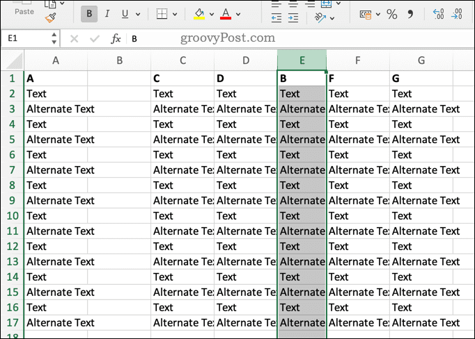 Перезапись столбца Excel
