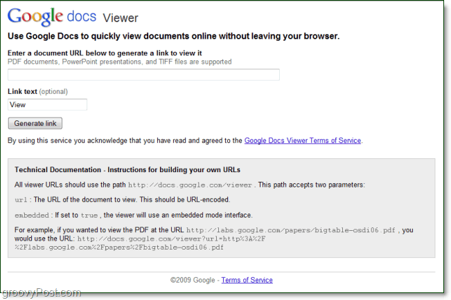 Используйте Google Docs Viewer для открытия и просмотра большинства документов в Интернете