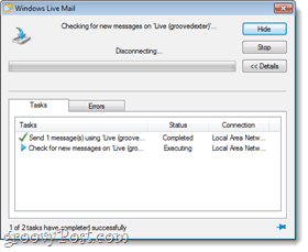 Тест синхронизации почты Windows Live