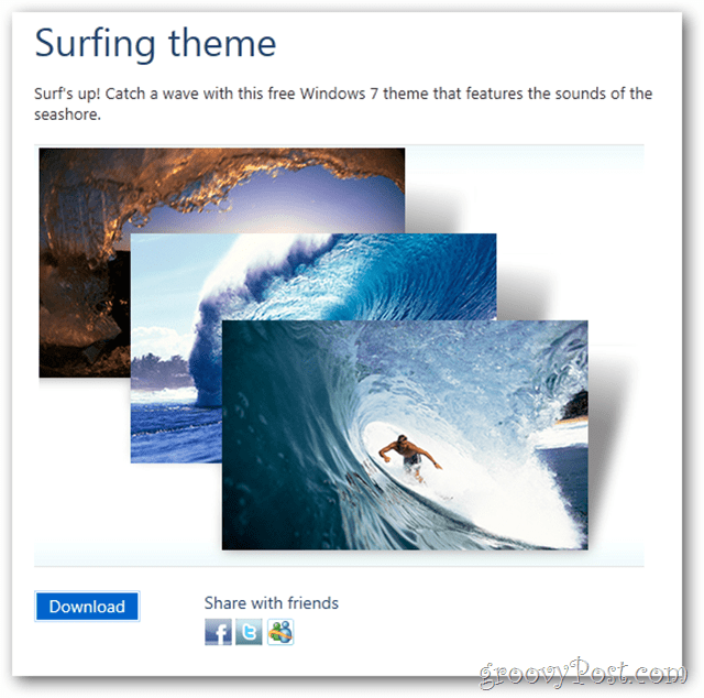 Windows 7 бесплатная тема серфинга