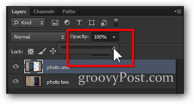 возврат непрозрачности 100% Photoshop