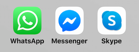 иконки для WhatsApp, Facebook Messenger и Skype