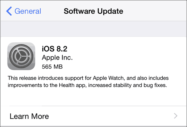 Apple iOS 8.2 для iPhone и iPad - обновление программного обеспечения