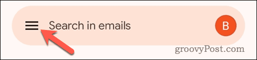 Открыть меню Gmail