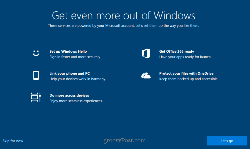 Отключите заставку «Получите еще больше от Windows» в Windows 10