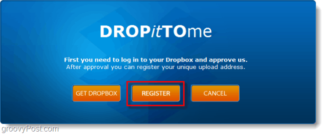 зарегистрировать аккаунт загрузки Dropbox