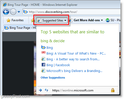 Internet Explorer 8 - предлагаемые сайты раздражают!