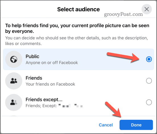 Установить аудиторию изображений Facebook