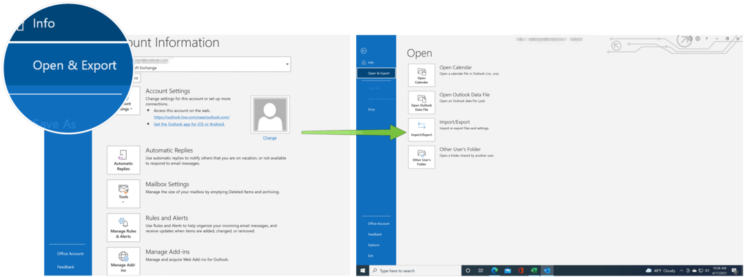 Импортировать контакты в Outlook