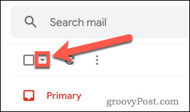 Gmail Select All Email Кнопка дополнительных параметров