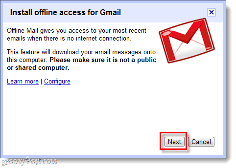 установить автономный доступ для Gmail