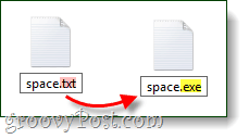 переименовать файл в exe