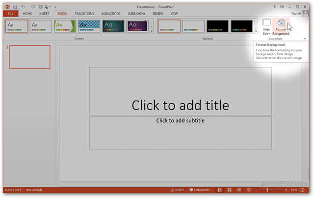 Office 2013 Создание шаблона Создание индивидуального дизайна Учебное пособие по настройке слайдов POTX Как настроить форматирование фона