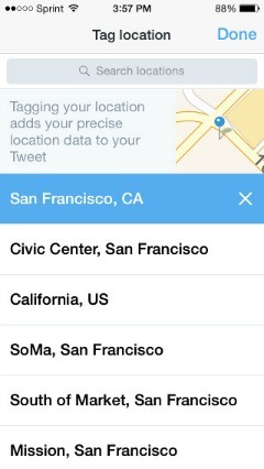 Twitter и партнер Foursquare добавят местоположение в твиты