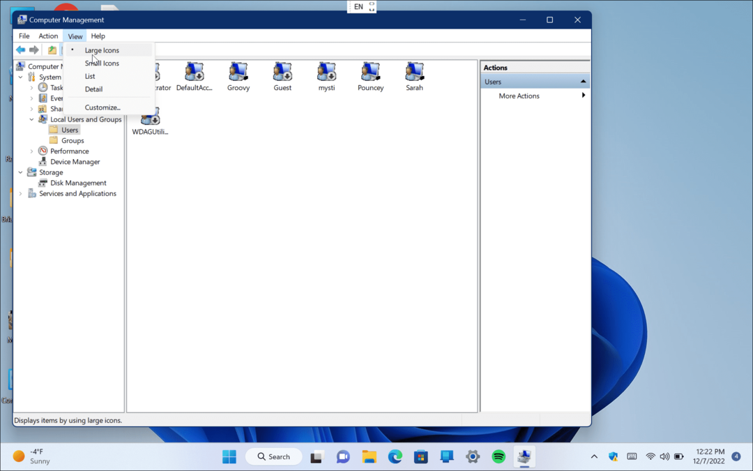 Просмотреть все учетные записи пользователей в Windows 11