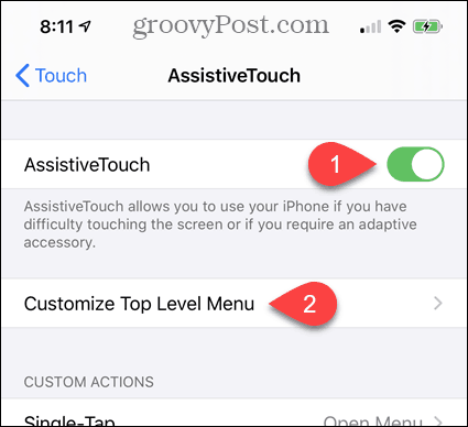 Включите AssistiveTouch в настройках iPhone