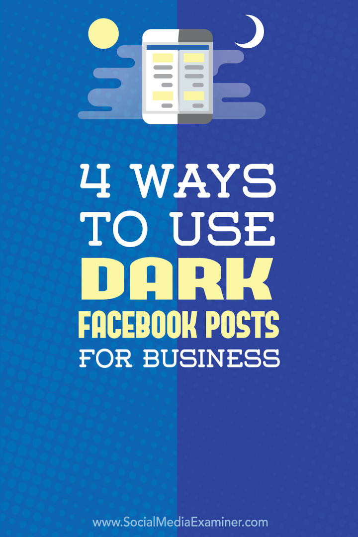 как использовать темные посты в фейсбуке для бизнеса