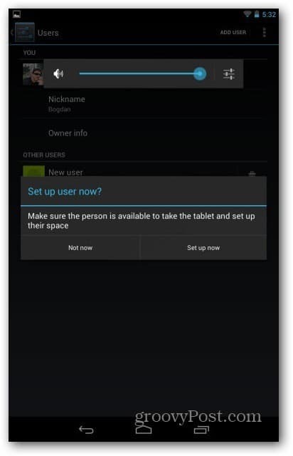 Nexus 7 учетные записи пользователей - настроить пользователя сейчас